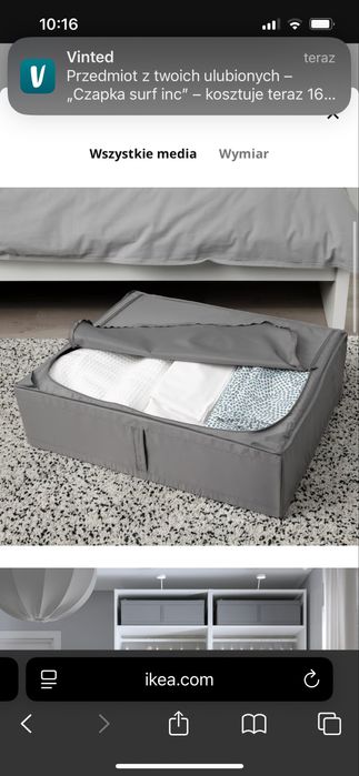 3x Pojemnik Ikea  Skubb do szafy pax 70 cm