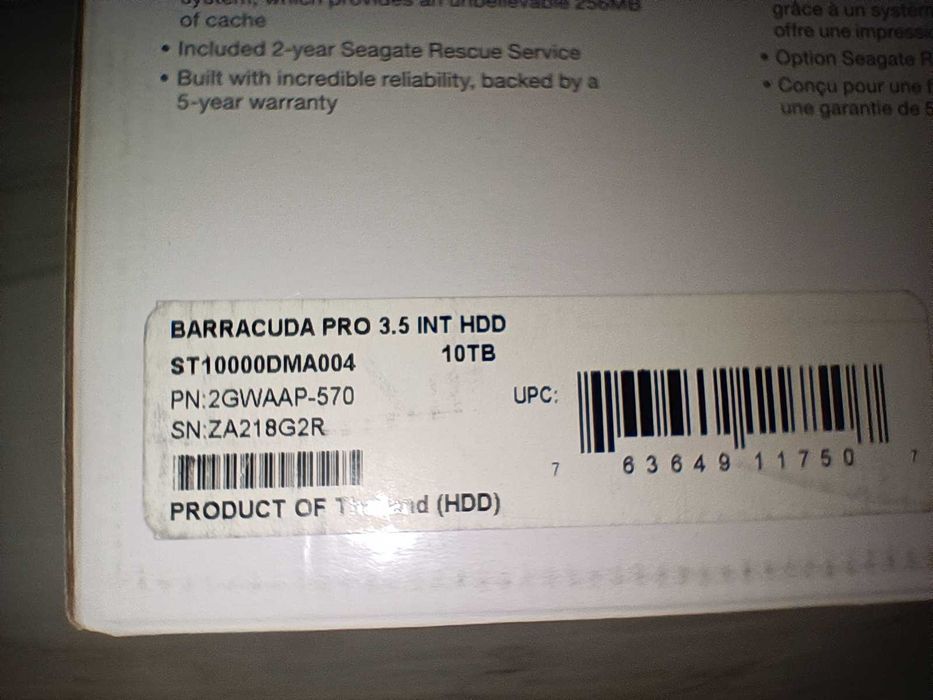 Жесткий диск Seagate BarraCuda Pro HDD 10TB 7200rpm запечатан на гар.