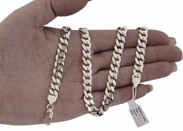 Srebrny Łańcuszek Pancerka Pełna 7,50 mm pr 925 Grawer Gratis