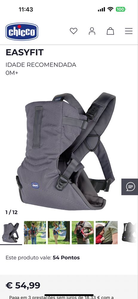 Marsupio chicco como novo