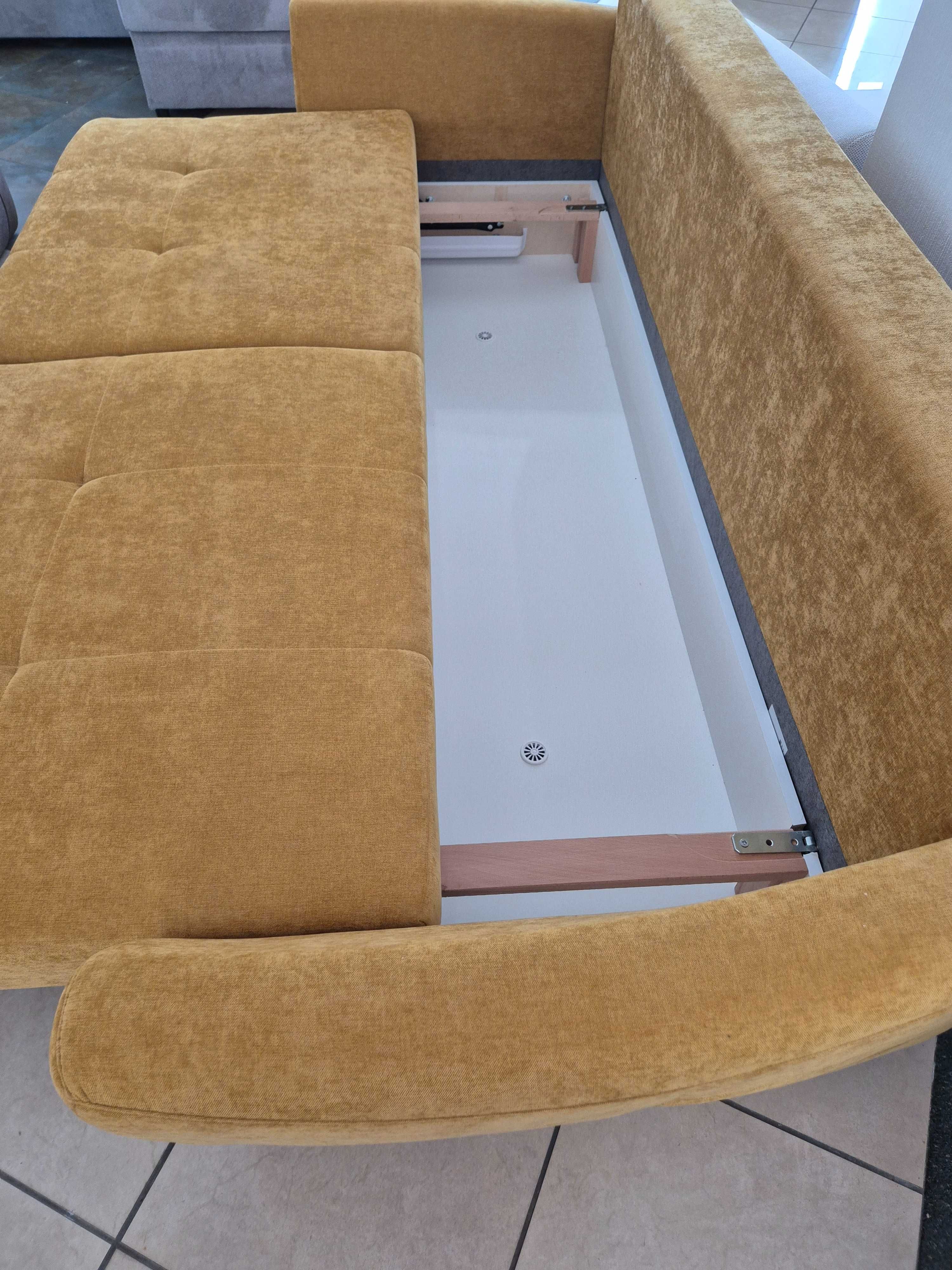 kanapa sofa z funkcją spania i pojemnikiem na pościel