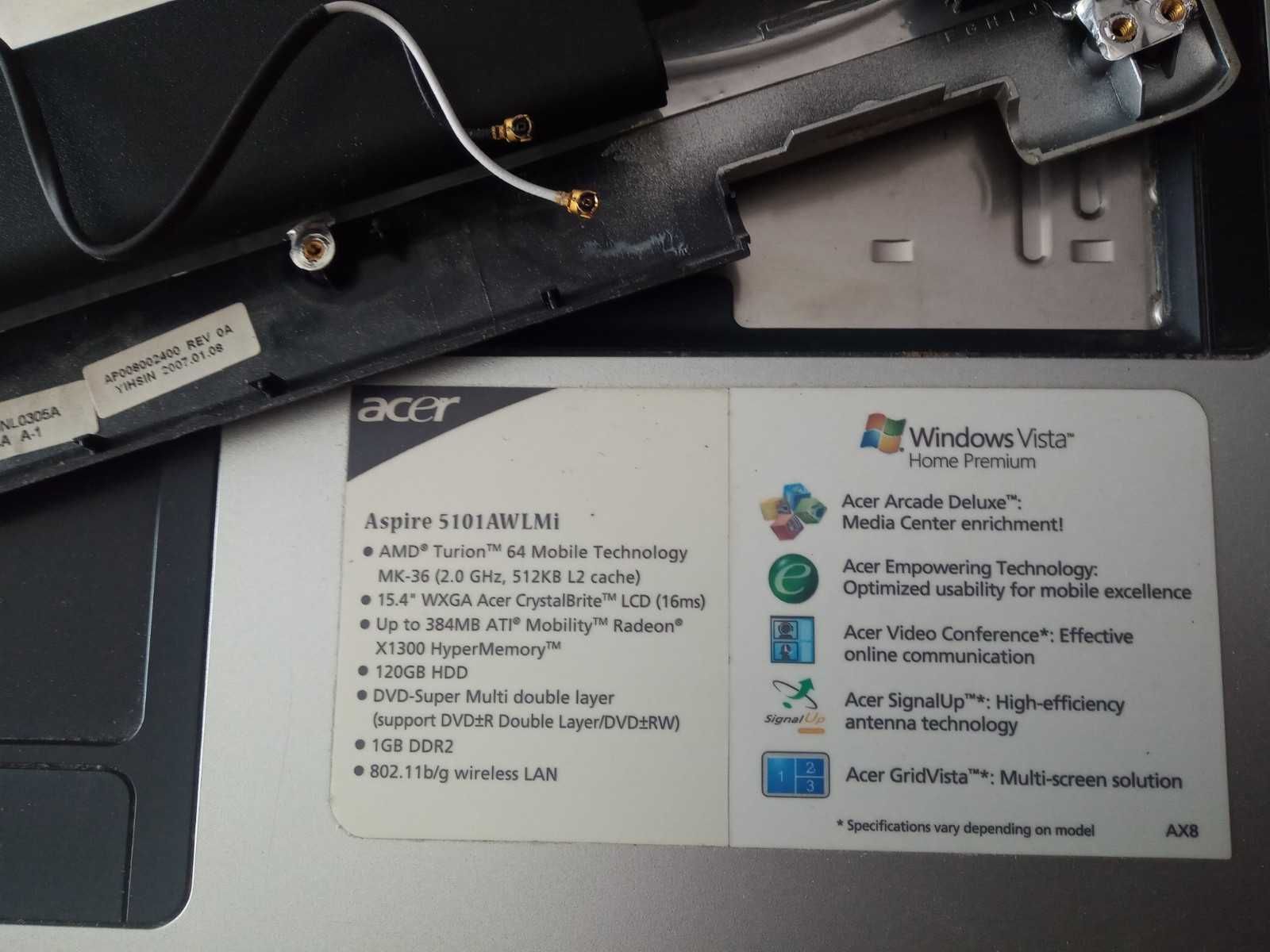 Ноутбук Acer Aspire 5100 по запчастям