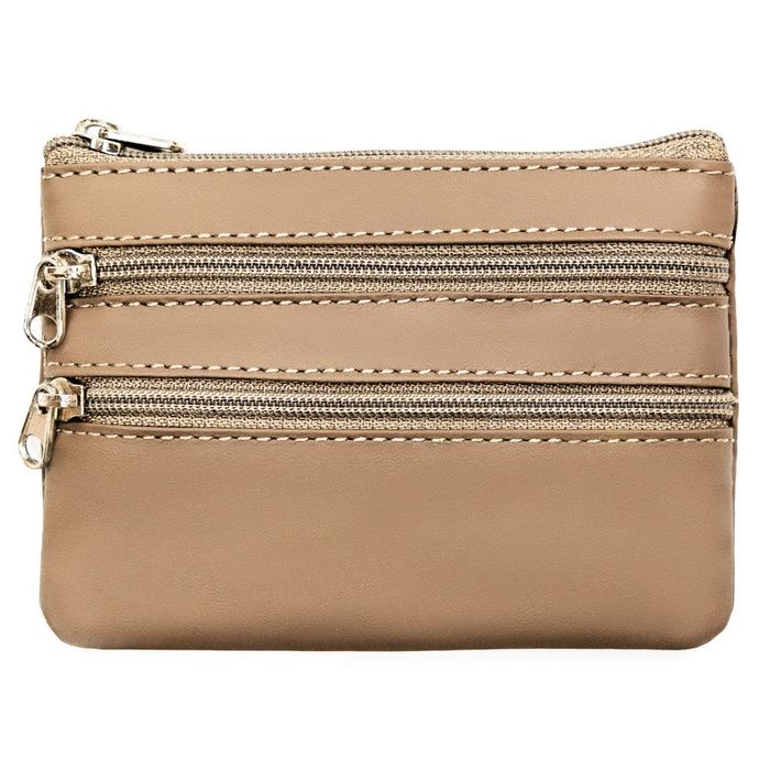 beżowe etui na klucze ze skóry naturalnej