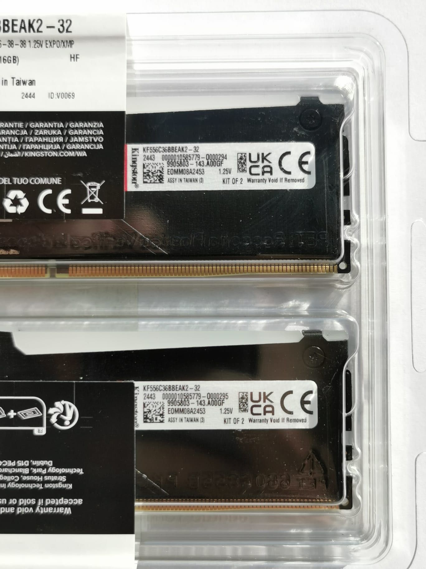 Kingston Fury DDR5 2X16GB 5600 MT/S 2800 MHz KF556C36BBEAK2 - 32 1.25V