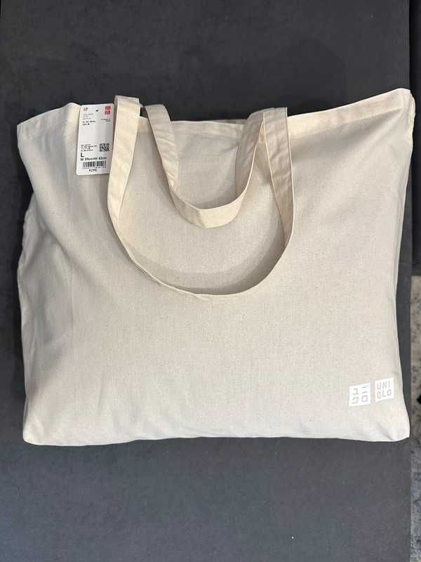 Uniqlo Cotton Bag / Shopper Bag / Tote / Bawełniana torba / plażowa /
