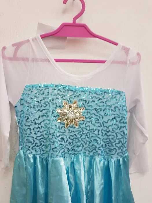 Sukienka przebranie Elsa Kraina Lodu rozmiar 122 128 cm. GP002