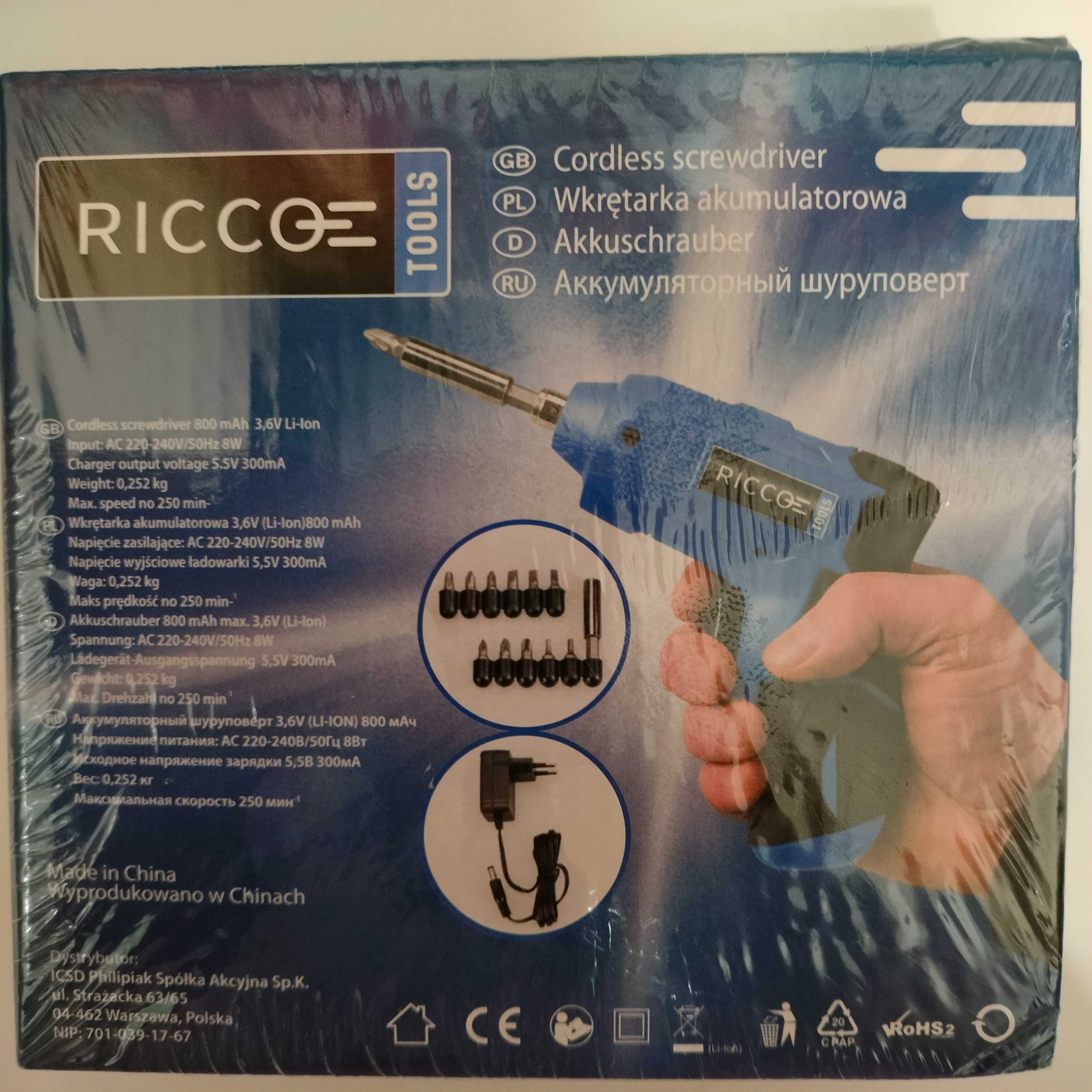 Wkrętarka akumulatorowa 3,6 V RICCO TOOLS