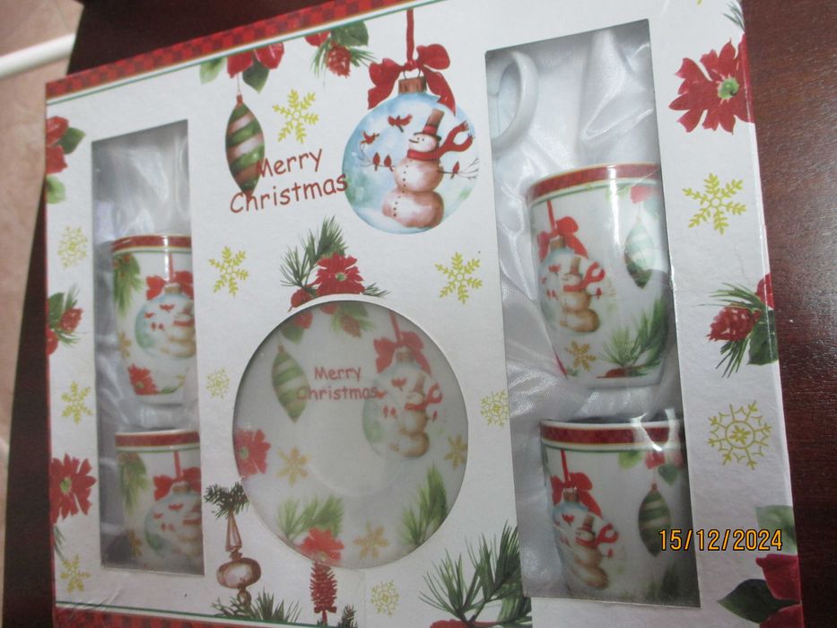 Conjunto de 6 chávenas de café alusivas ao Natal