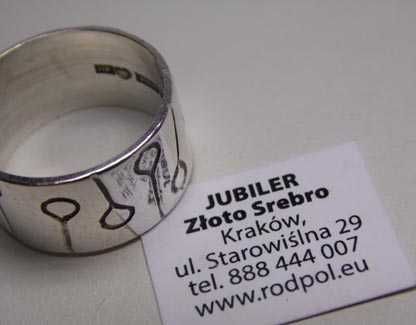 Srebrna obrączka balony baloniki  R.15.  10 mm.