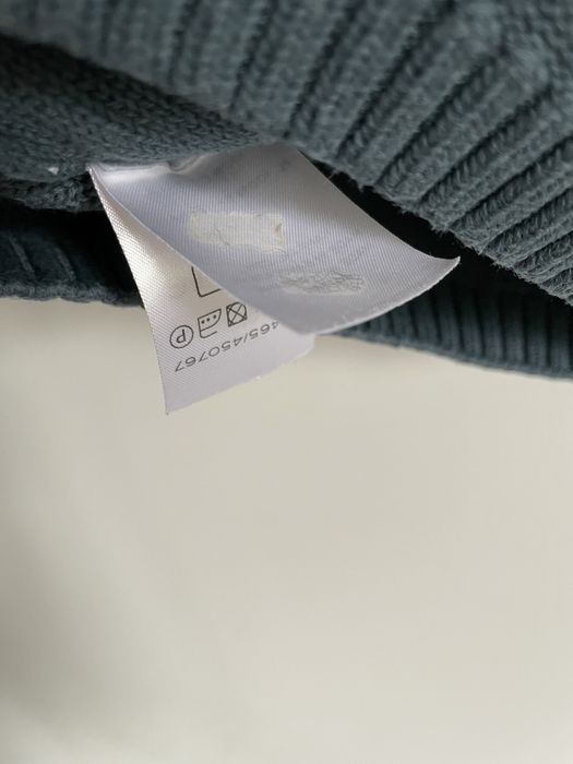 Sweter newbie 62 beżowo ciemnozielony paski