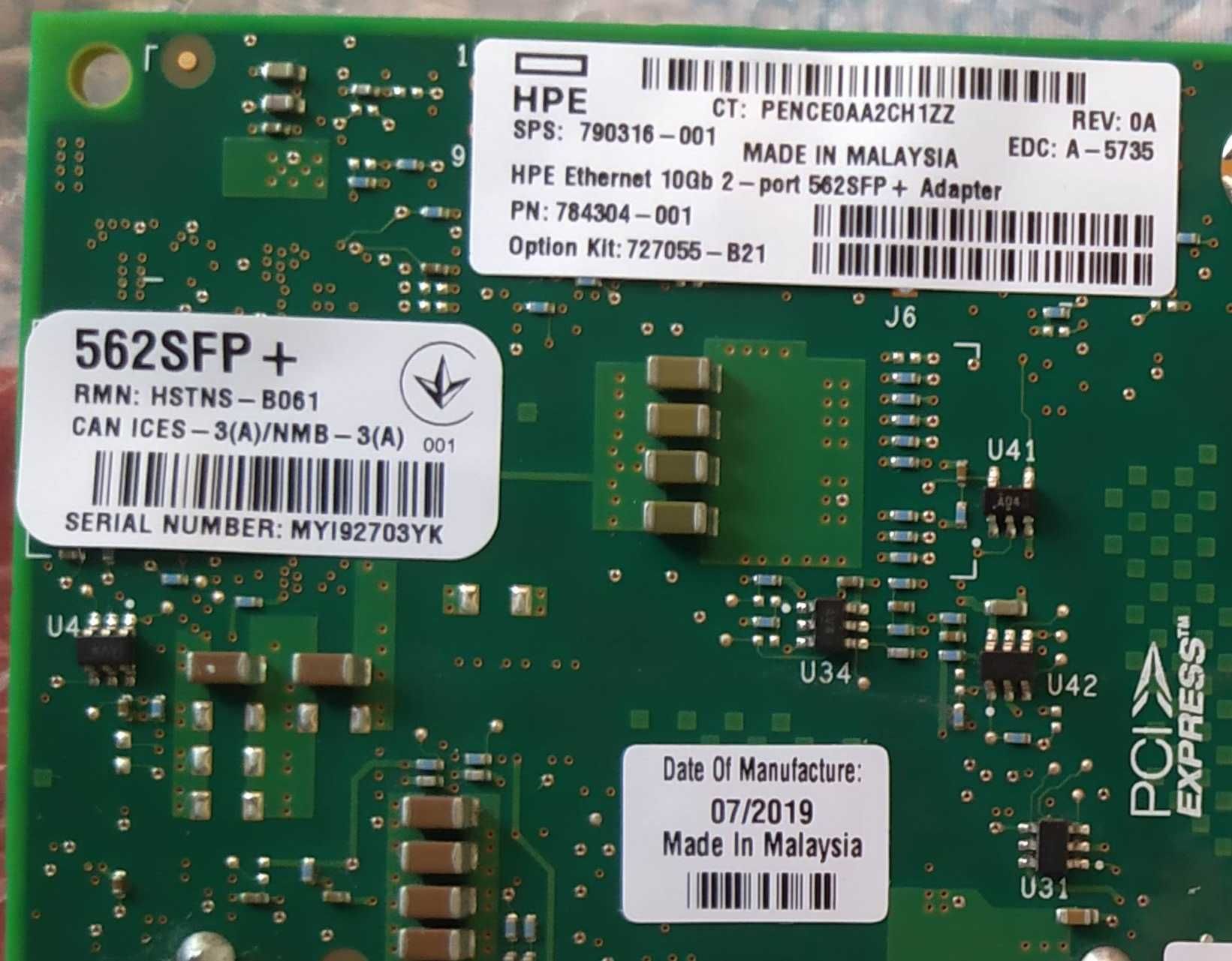 Мережева карта HP HPE Ethernet 10Gb 2-port 562SFP+ Adapter 790316-001