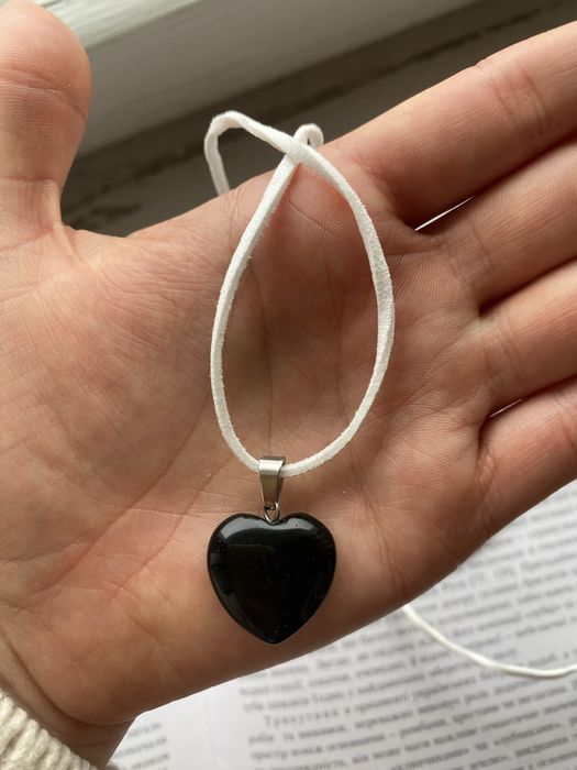 Кулон серце з натурального каменю