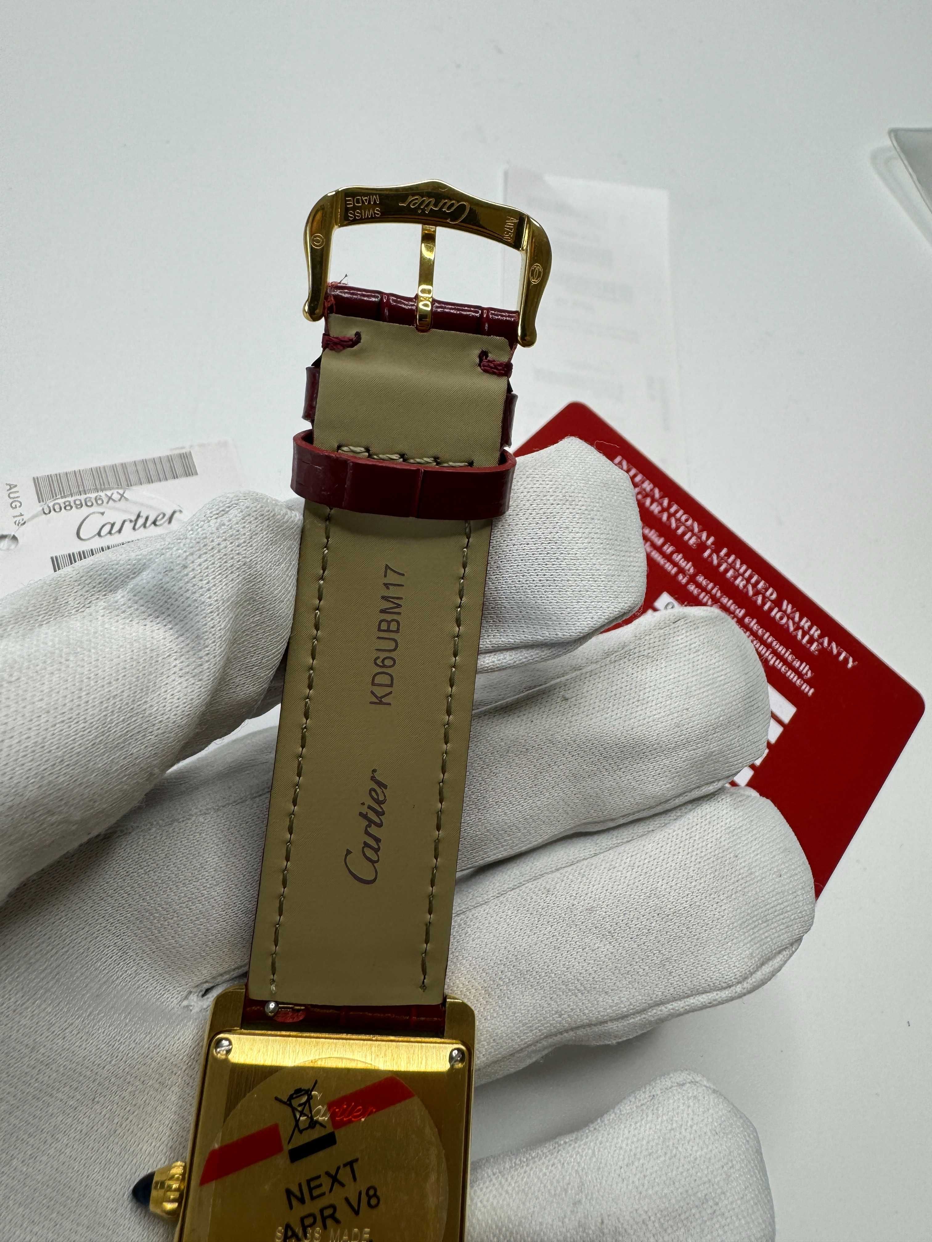 Zegarek damski Cartier tank bordowy
