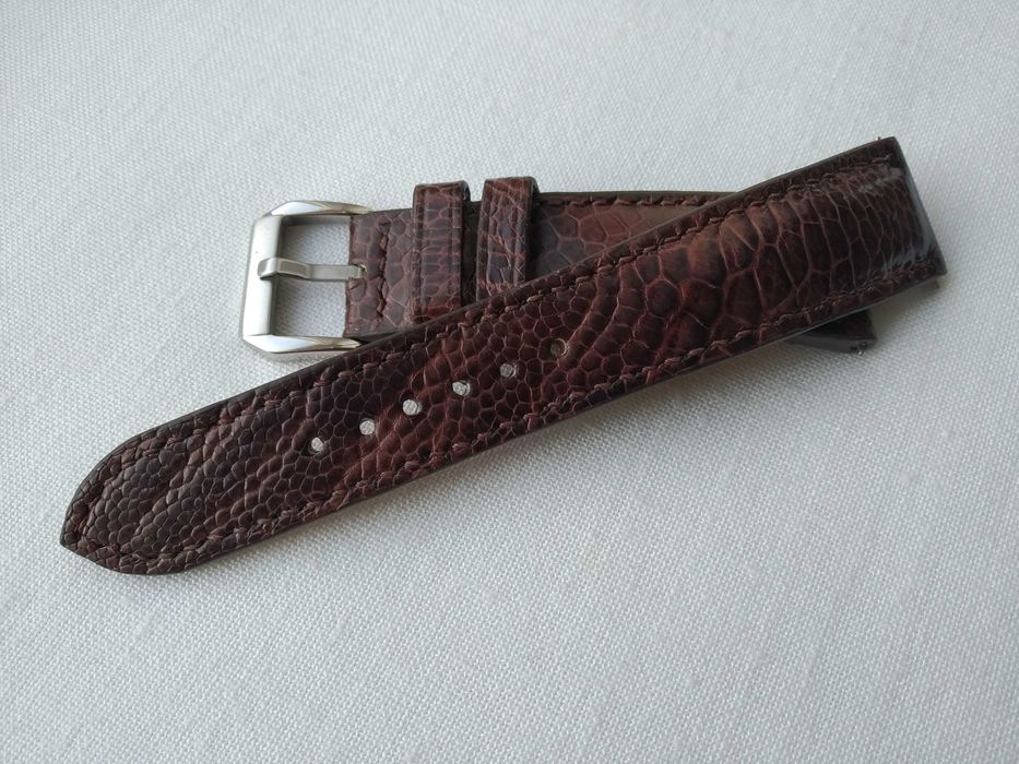 Pasek skórzany do zegarka 20 mm - noga strusia , szybki montaż