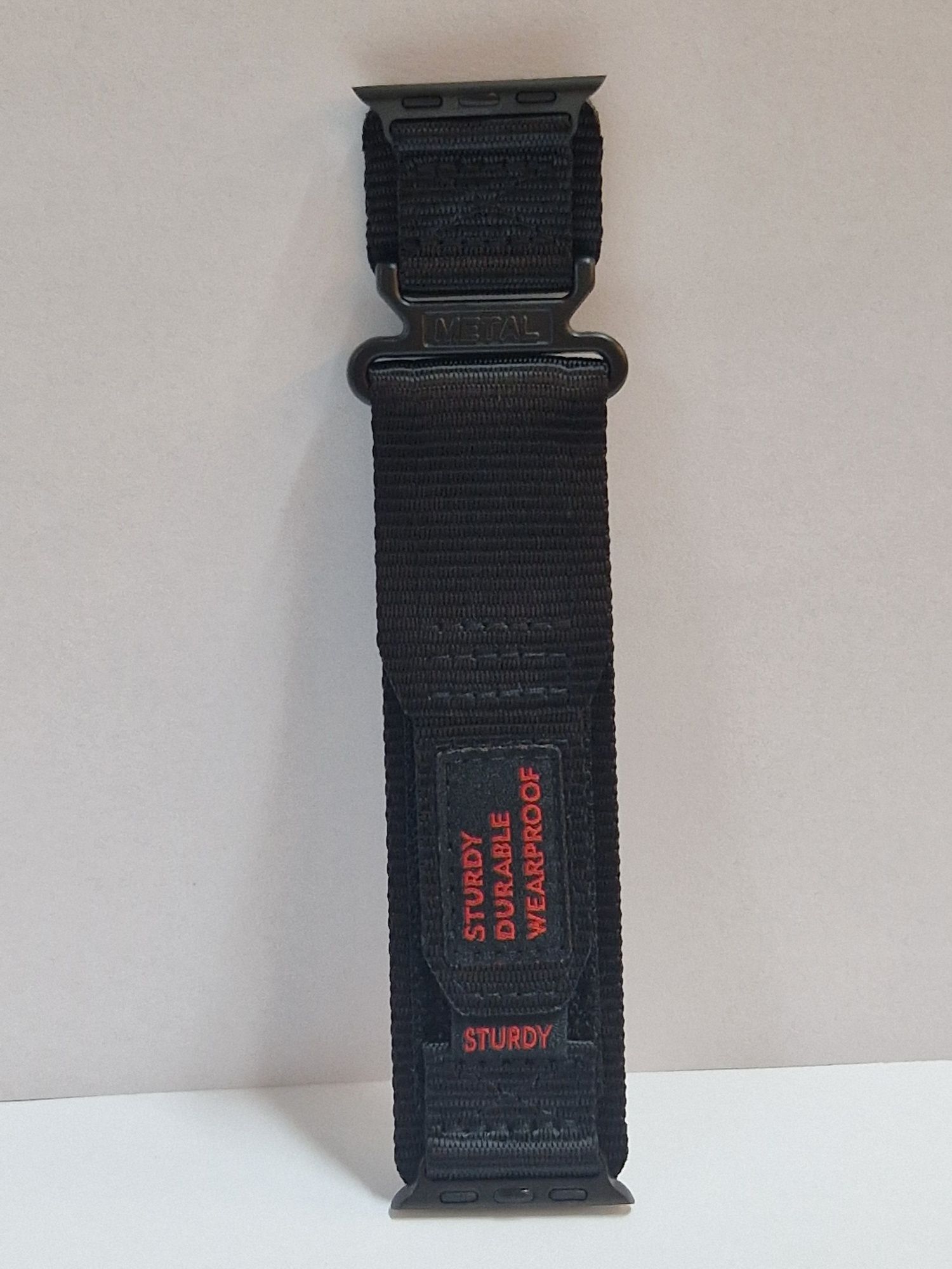Pasek do Apple Watch 38/40/41 nylonowy wzór 4 czarny