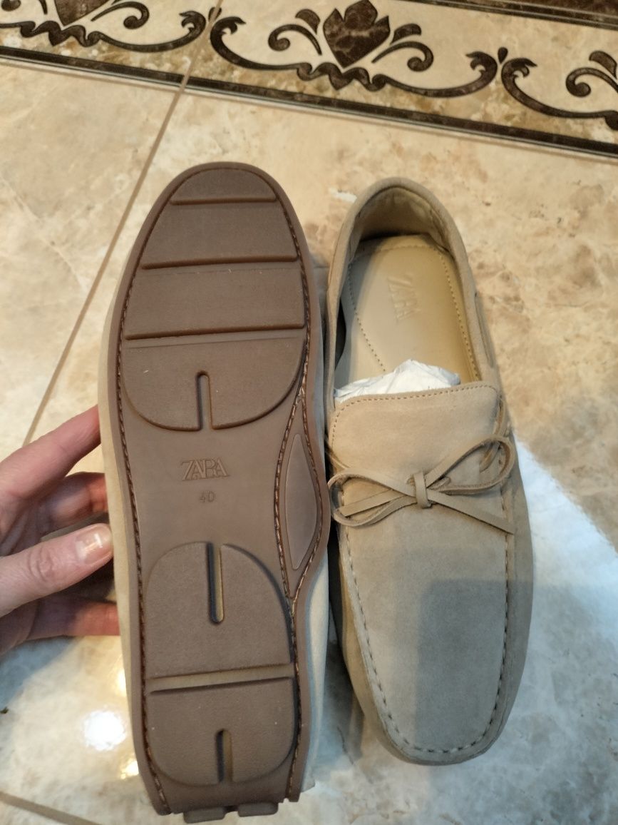 Чоловічі лофери, туфлі , макасіни ZARA натуральна замша