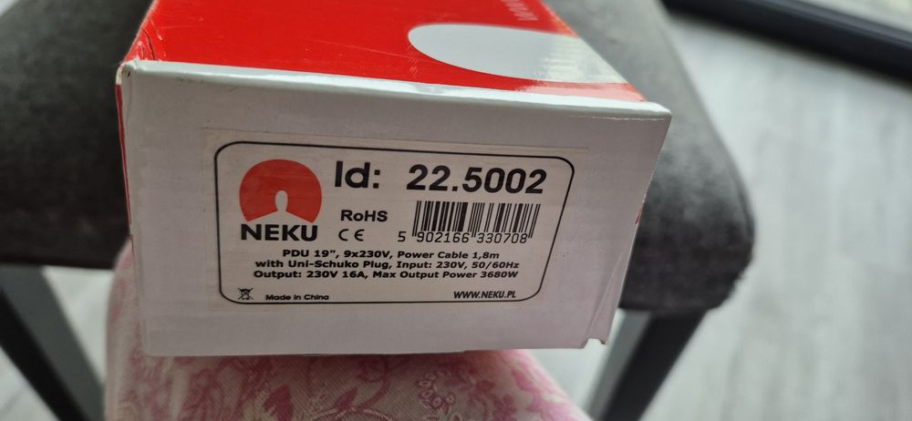 listwa zasilająca 1,8 m PDU 19 9x230V