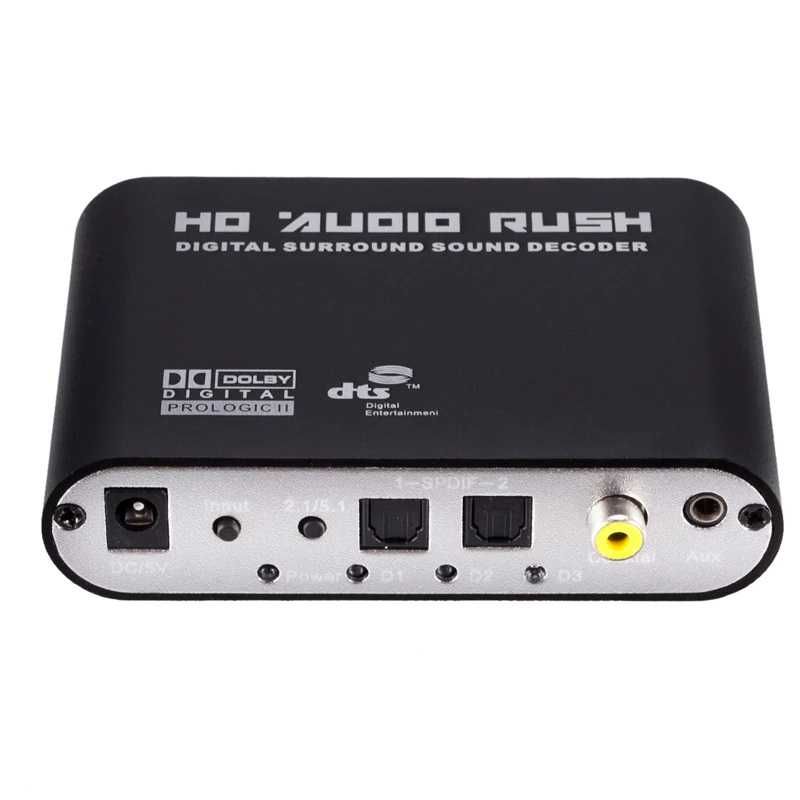 Conversor Decodificador Áudio Digital SPDIF / Coaxial p/ Analógico RCA