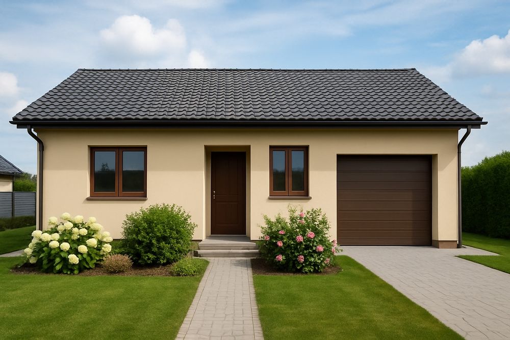 Dom jednorodzinny stan surowy 103,6m2 garaż taras ogrodzenie Grodków