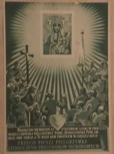 Plakat Pielgrzymka Jasna Góra 1938 rok