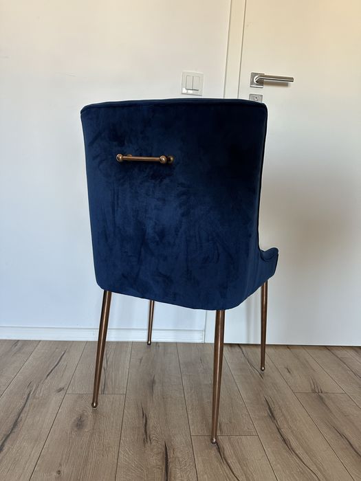 Krzeslo welurowe granatowe