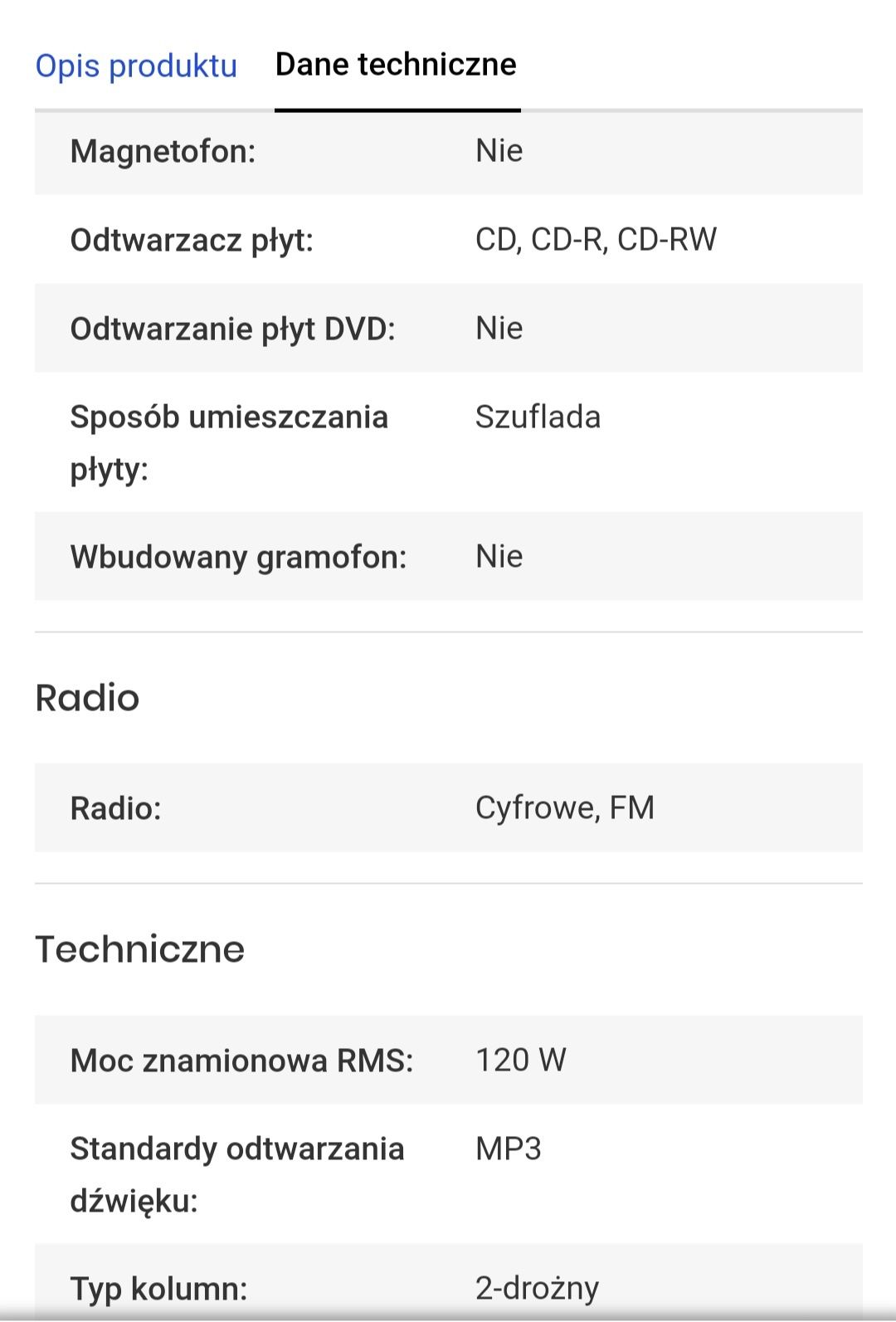 Wieża blaupunkt MS50BT  radio