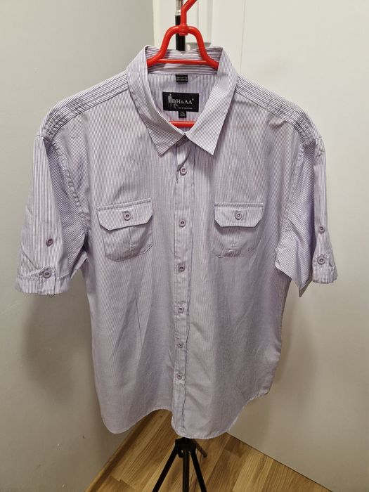 Koszula męska jasny fiolet krótki rękaw DH&AA men's collection roz.XXL