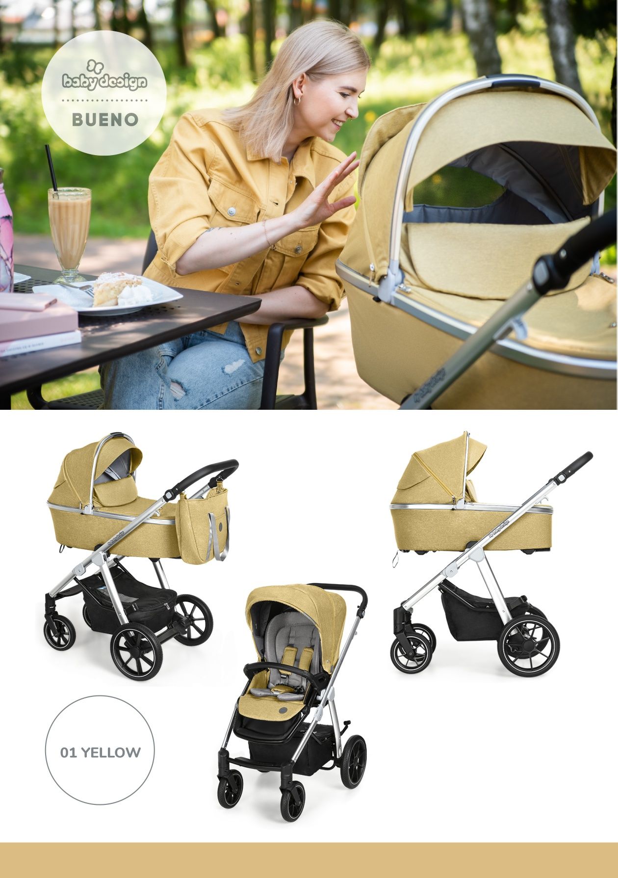 NOWE Baby Design BUENO wózek z super wyposażeniem