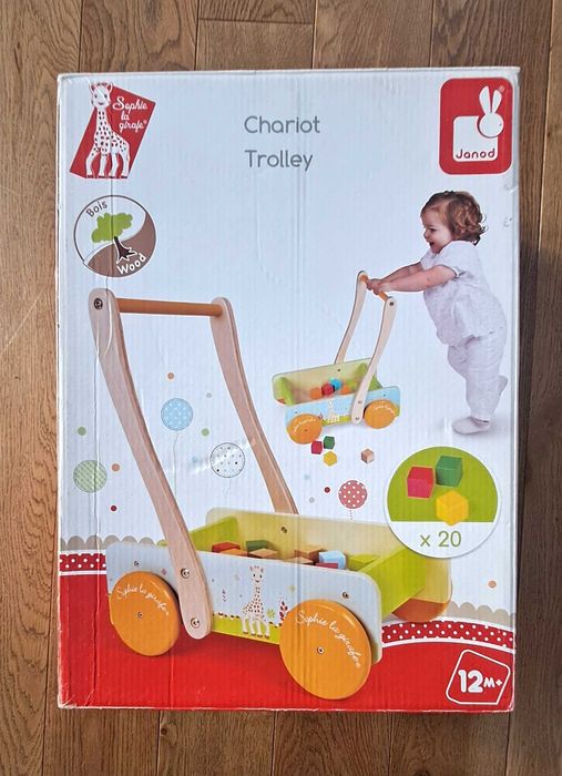 Janod Pchacz z wizerunkiem żyrafy Sophie z 20 klockami