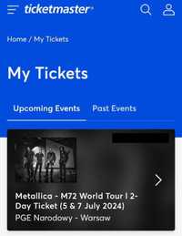 Квиток на 2 дні концерт Metallica у Варшаві (є два таких квитка)
