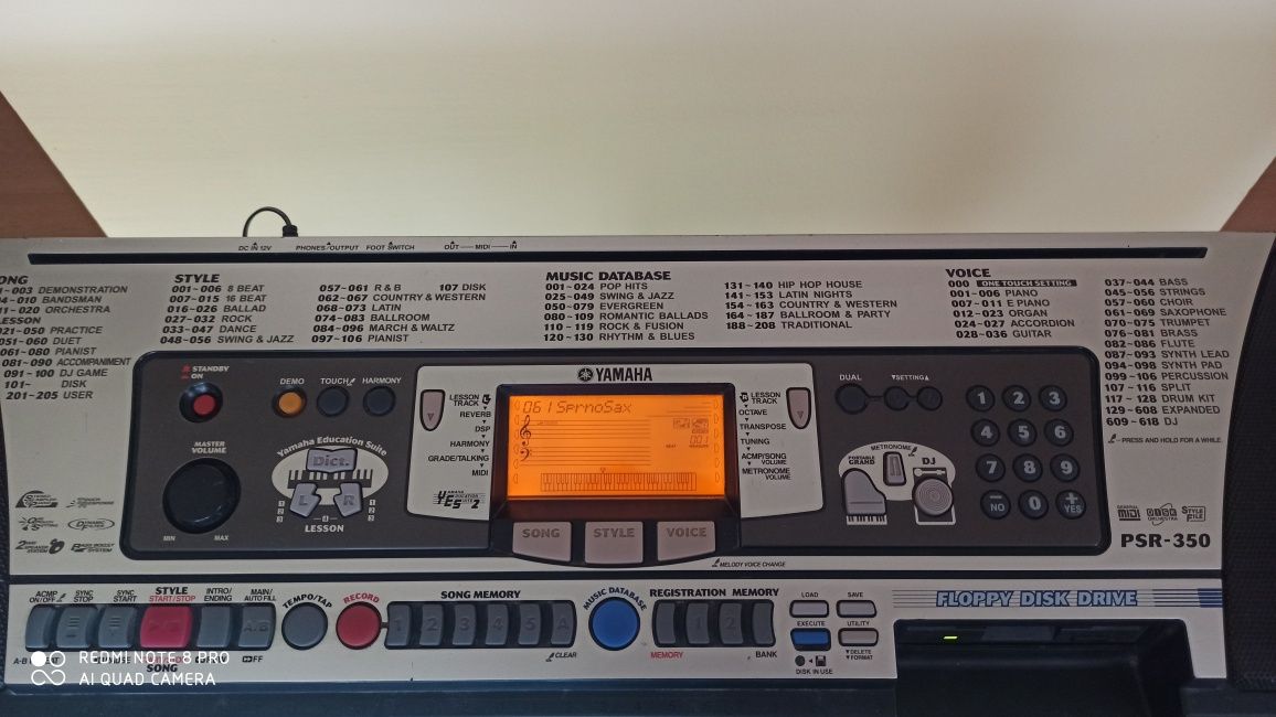 Yamaha PSR -350, keyboard, klawisze
