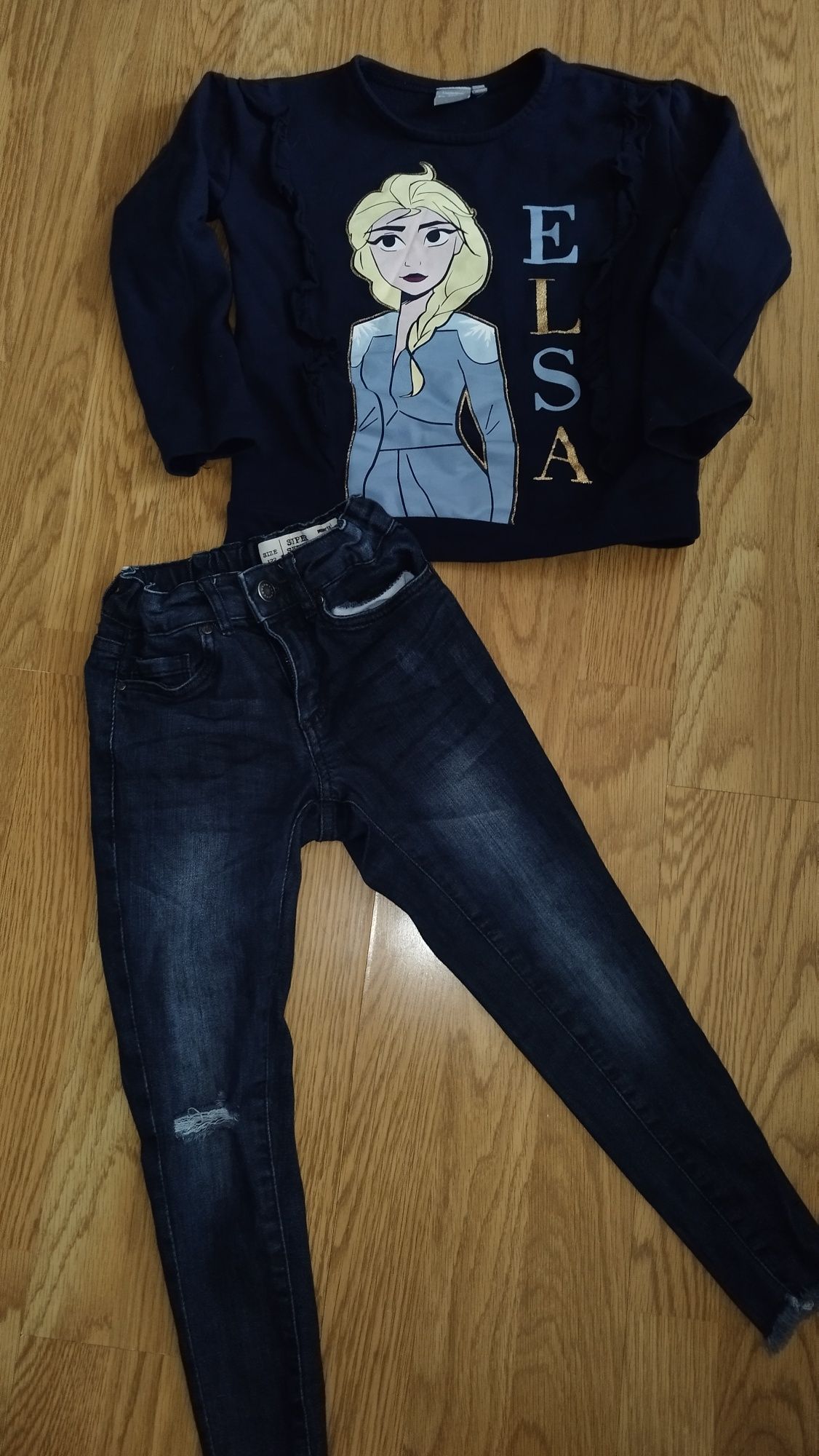 Bluza ELSA Spodnie z dziura skinny 122