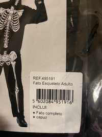 Adulto - Fato de Carnaval - Esqueleto - Mascarilha -