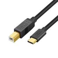 Кабель USB Type-C to USB2.0 Type-B (CM/BM), 1m Black для Принтера