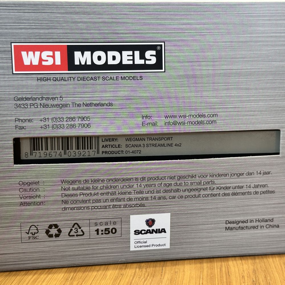 Model 1:50 WSI Scania 3 Stramline 4x2