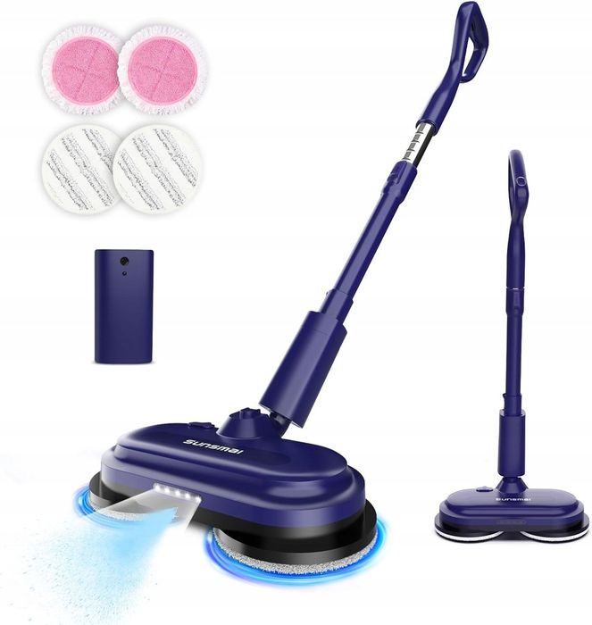 Elektryczny mop podłogowy bezprzewodowy LED spryskiwacz 300 ml