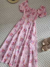 Нежное розовое миди платье рукав фонарик.
Р. Xs-S
Длина 121см
Грудь 39