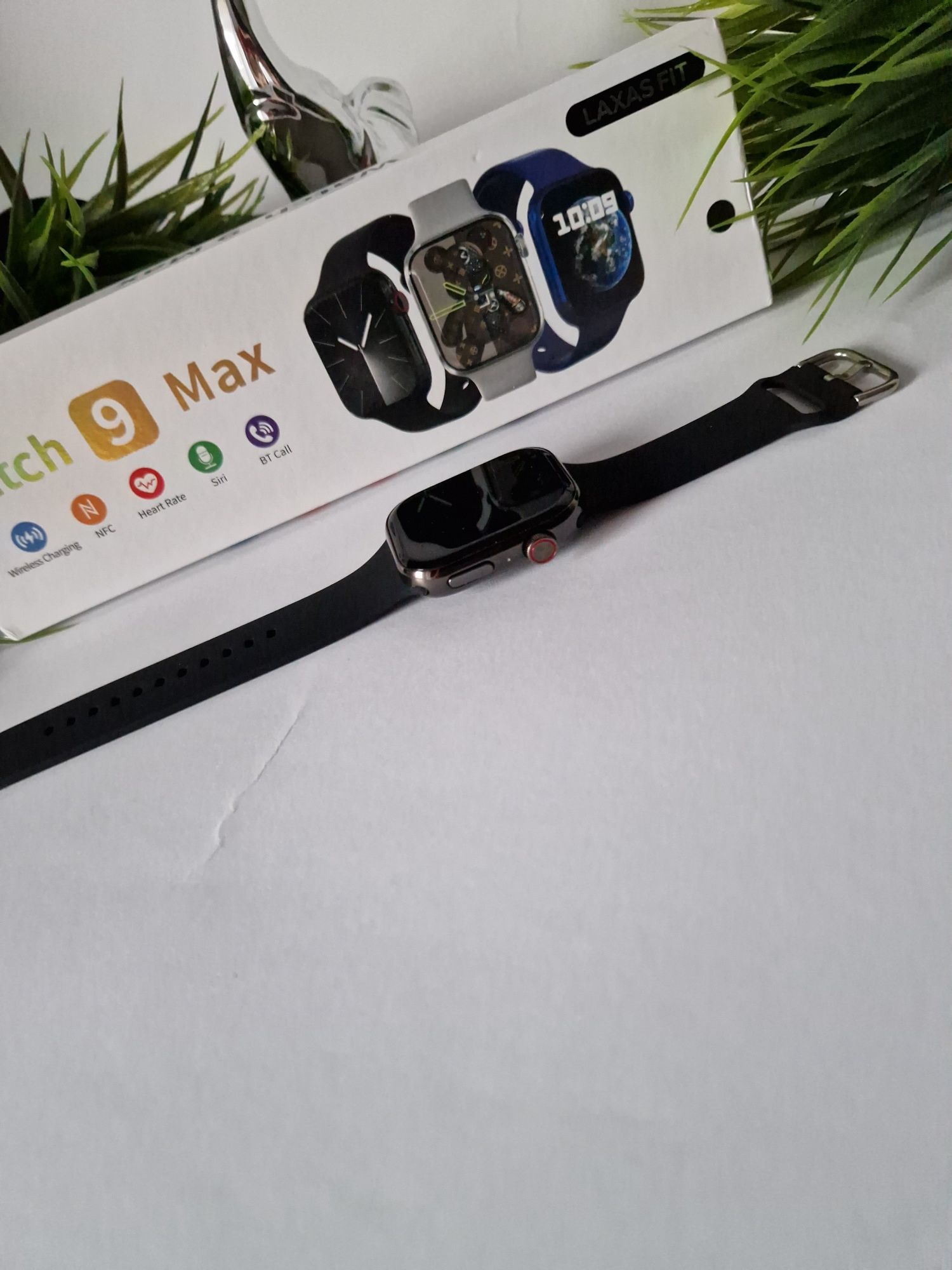 Smartwatch 9 max, komplet czarny