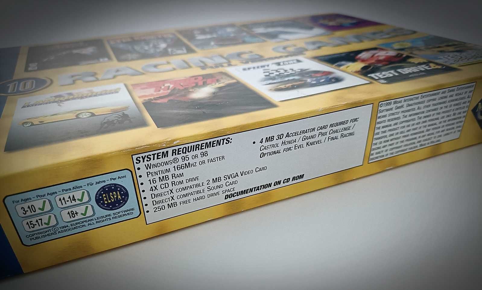 10 retro gier wyścigowych PC BIG BOX Midas 1999 r. Limited Edition
