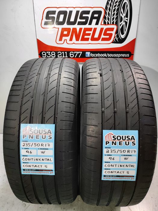 2 pneus semi novos continental contact  235/50R17 96W Oferta portes