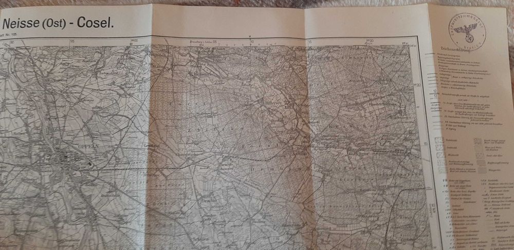 Poniemiecka mapa antyk Reichskarte 117  stan kolekcjonerski 1935 rok