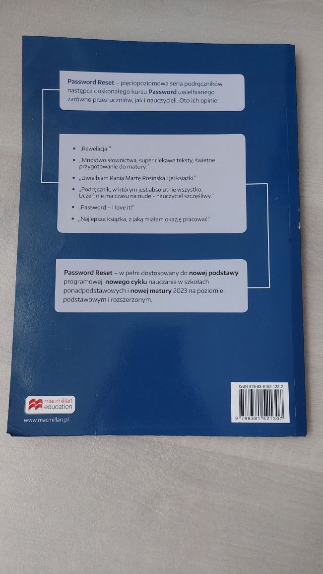 Podręcznik password reset B2+