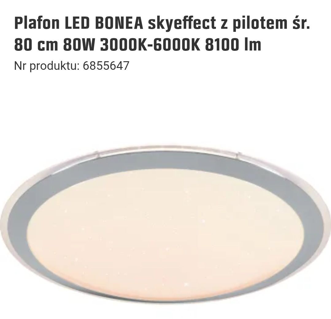 Duży plafon led skyeffect 80cm z pilotem