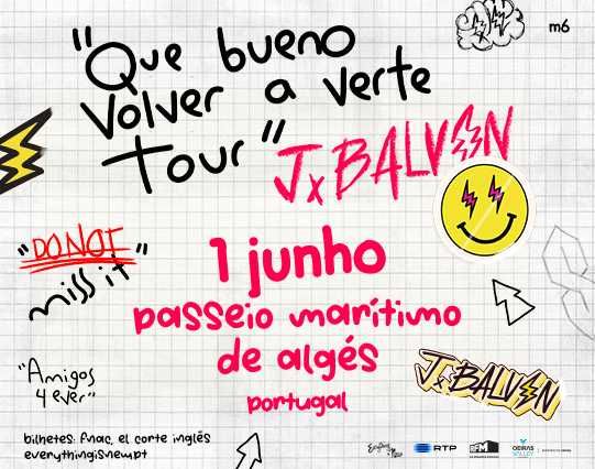 Bilhete 1x Golden Circle - J BALVIN - "Que Bueno Volver a Verte" Tour