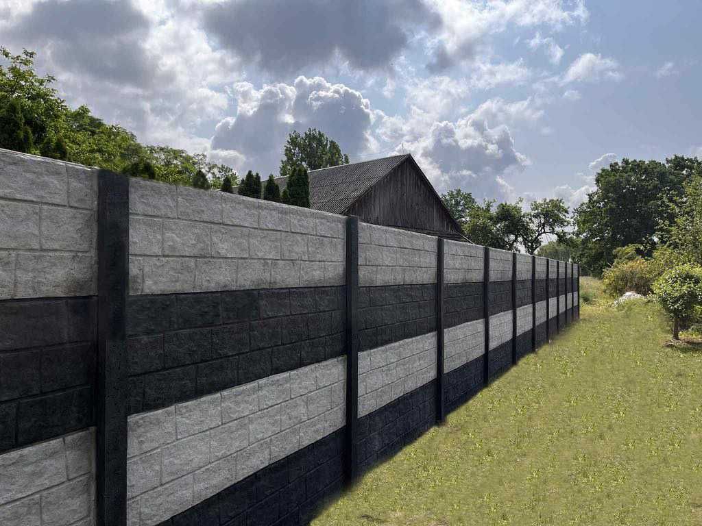 Ogrodzenia Betonowe Podmurówki Pod panel-siatkę,Grafit,Montaż!