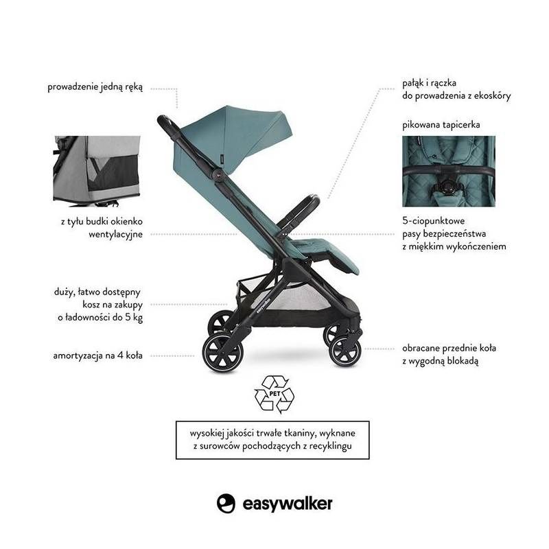 Easywalker Jackey kompaktowy, samoskładający z torbą transportową