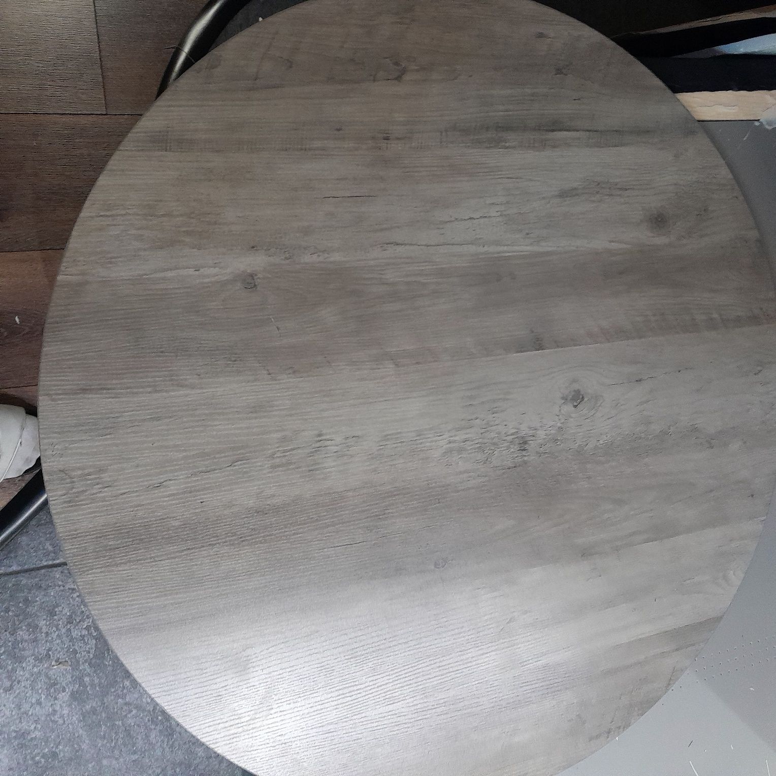 Stół, stolik kawowy okrągły industrialny, szary Vasagle LCT088B02