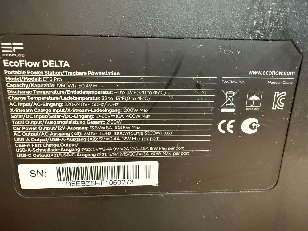Ecoflow DELTA EF3 pro 1800w