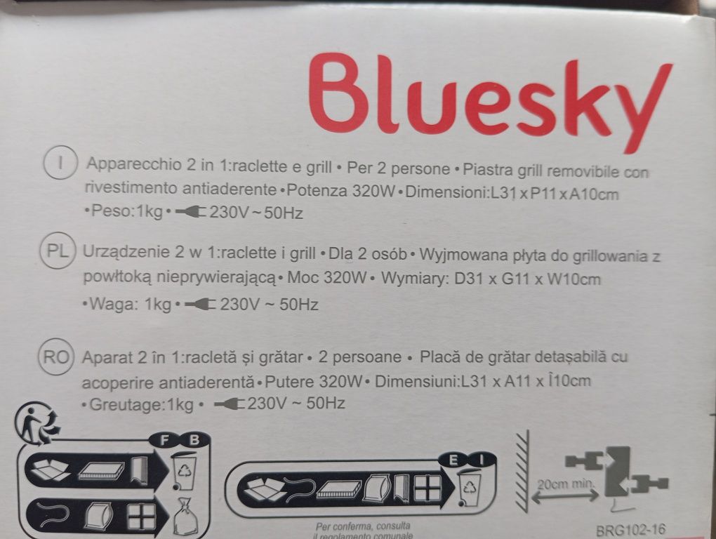 Grill elektryczny RACLETTE 320W