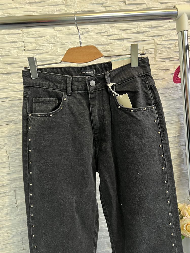 Джинси палаццо трубы прямые джинсы черные женские Cropp 38 размер